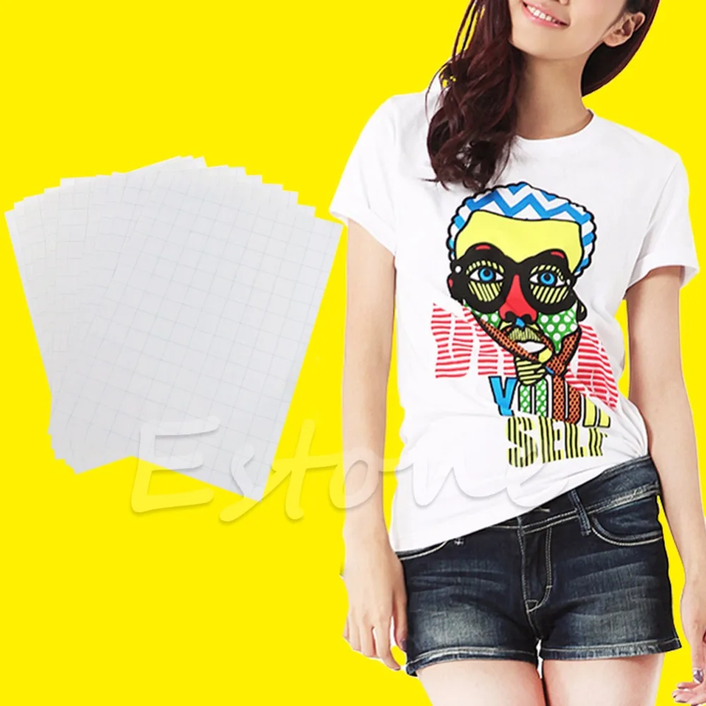 

10 Sheets A4 Iron On Inkjet Print Heat Transfer Paper for DIY Craft T-shirt New