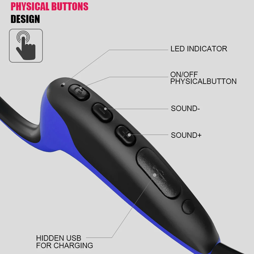 FMJ Z8 Bluetooth 5 0 S. Носить беспроводные наушники костной проводимости Handsfree Спорт на