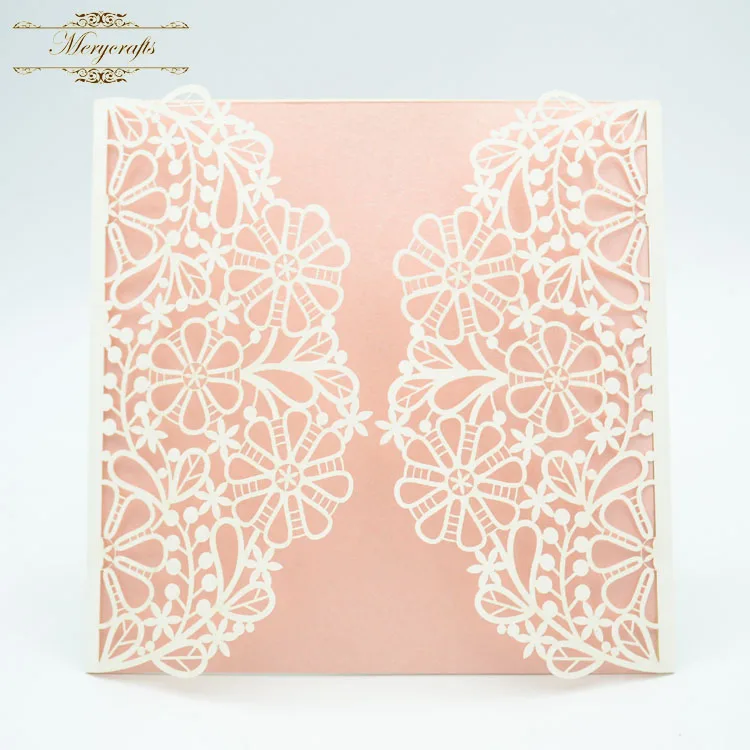 

Party decoration laser cut flower pattern rustic invitations card wedding