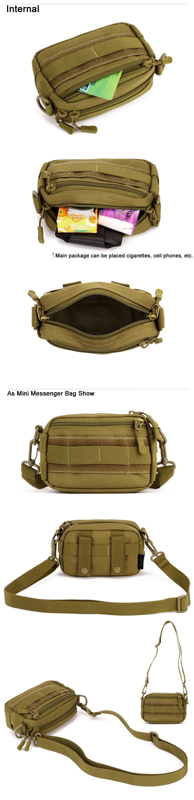 МОЛЛ Мини Crossbody Плеча Мужчины Нейлон Талия Сумка Heavy Duty Передовые Обороны сверхлегкий Диапазон Тактика Передач Сумка Почтальона Сумочки