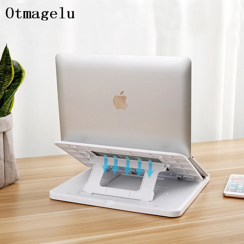 Подставка для ноутбука Macbook Pro Air подставка портативная Регулируемая Складная Настольная записная книжка поддержка подъема излучающий держатель для компьютера
