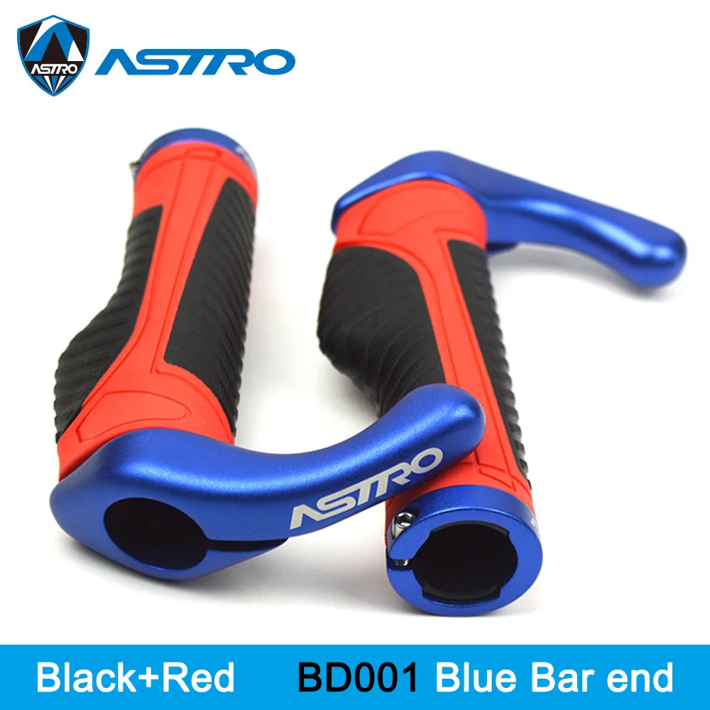 Red BD001 Blue Astro руль для велосипеда, рукоятка для велосипеда, велосипедная рукоятка, прочная нескользящая резина, аксессуары для горного велосипеда, запчасти для велосипеда, 1 пара - Цвет: Red BD001 Blue
