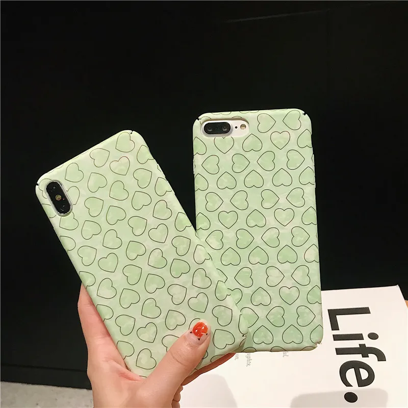 Жесткие чехлы для huawei P20 P30 mate 20 Pro Love heart зеленая задняя крышка из поликарбоната для Honor 8X9 10 Nova 3 3i 3e 4 4e задняя крышка fundas