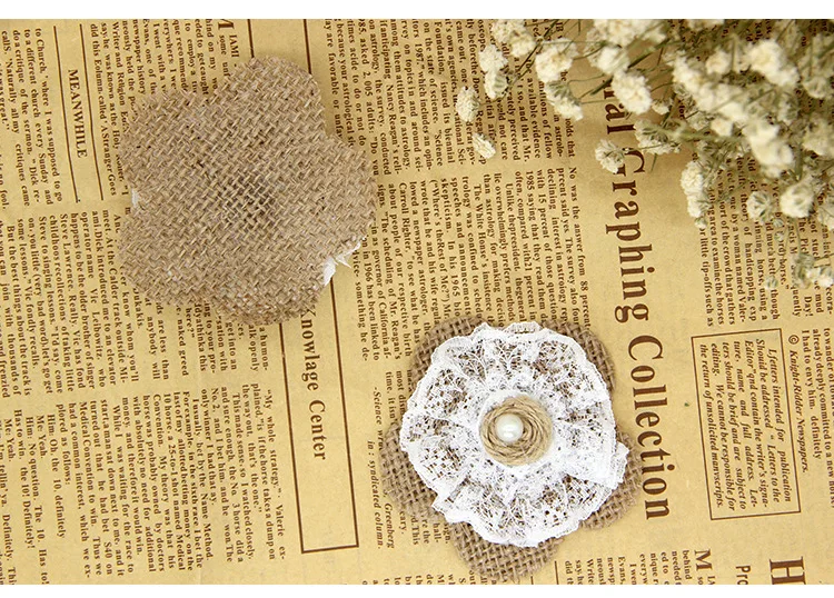 5/10 шт. ручной работы из натурального джута Мешковина мешковиной цветок DIY рукоделия в винтажном стиле пользу деревенский Свадебные украшения в виде Центральных