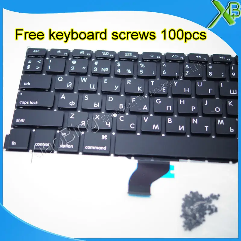Совершенно новый маленький ввод RS Русская клавиатура + 100 шт Винты клавиатуры для