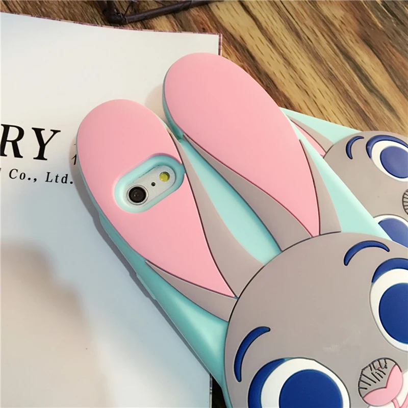 3D мультфильм милый Джуди кролик заяц телефон чехол для Apple iPhone 6 6S 7 8 плюс 5 5S SE