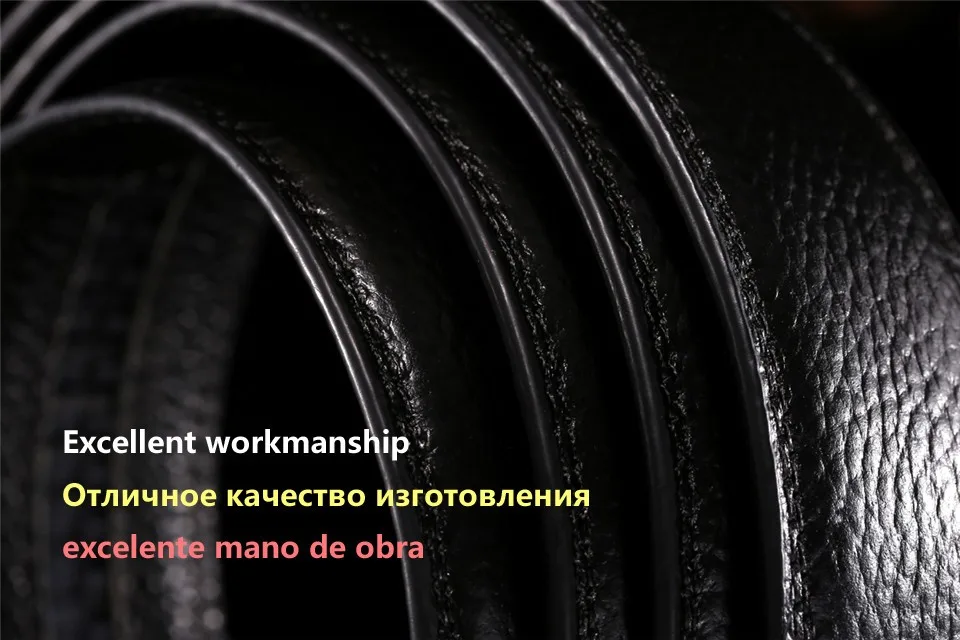 Мужской ремень из натуральной коровьей кожи, высокое качество, мужской ремень без пряжки, автоматический ремень, известный бренд 3,5 см, черный, коричневый, без пряжки