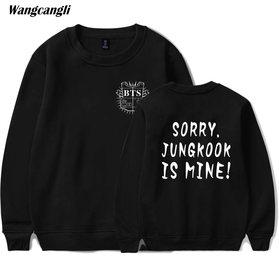 Wangcangli модный принт жаль JUNGKOOK мой Костюмы с О-образным вырезом длинным рукавом