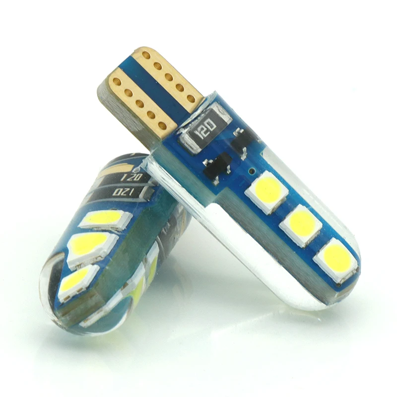 2шт T10 светодиодный Белый свет 168 194 W5W светильник танкетка 3030 6SMD интерьерные огни 12