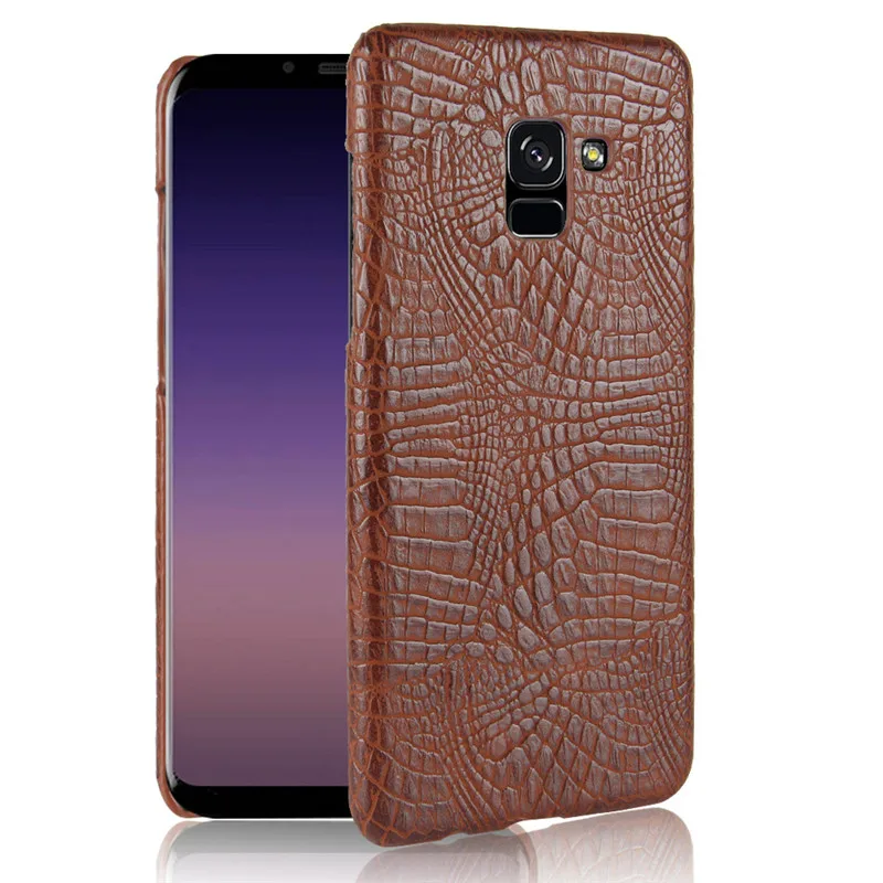 Чехол для Samsung A5 2018 Жесткий ПК с крокодиловым лицевым покрытием + задняя крышка из
