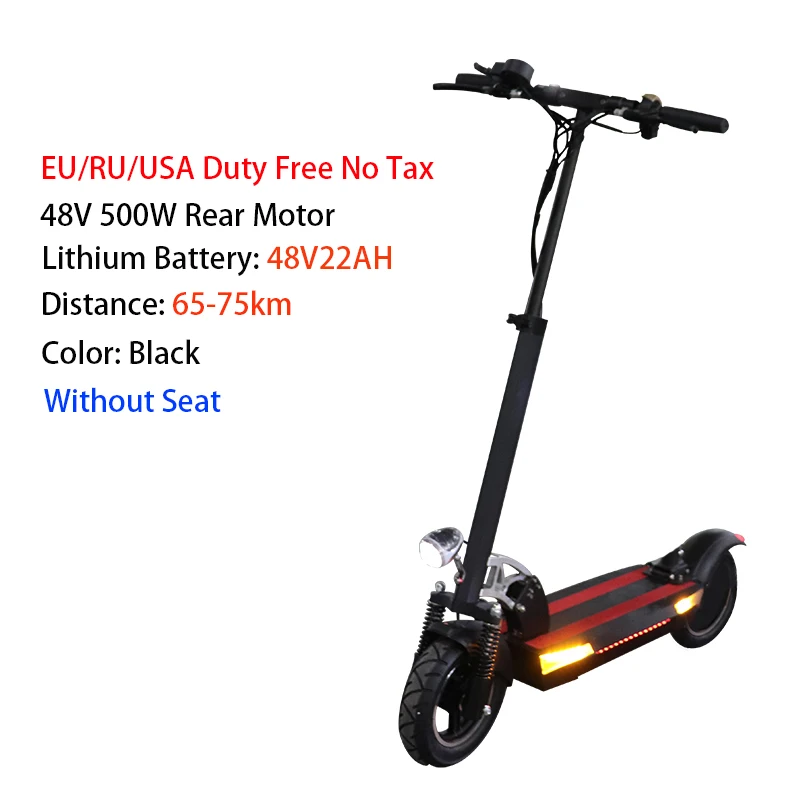 color black 22ah 48 в 500 Вт Электрический скутер 1" 100 км мощный Электрический скейтборд 48В 5AH-26AH Patinete Electronic Adulto складной самокат - Цвет: color black 22ah