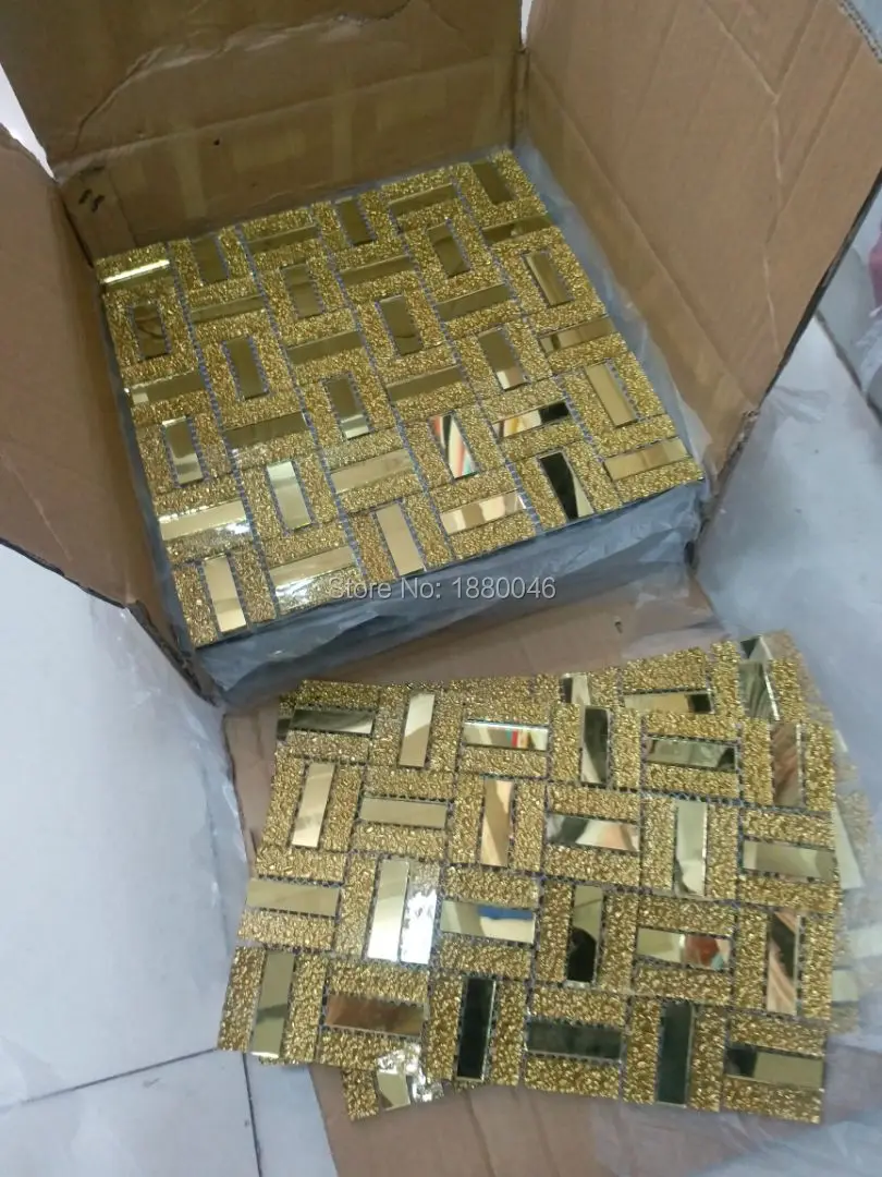 Высококачественная стеклянная мозаичная плитка Gloden 1 коробка 11 шт. в