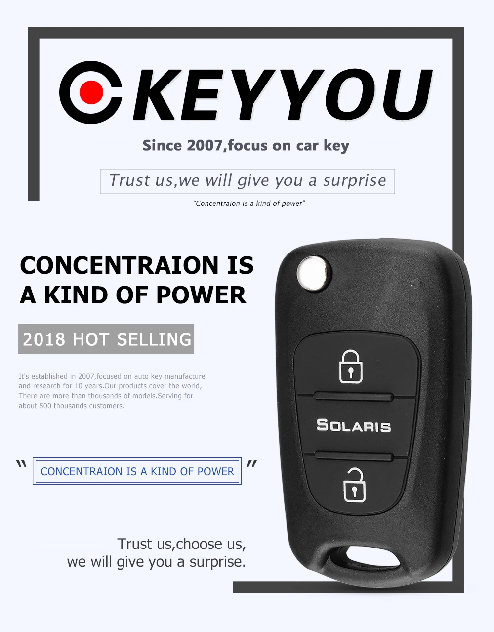 KEYYOU 3 кнопки Замена автомобиля флип складной ключ оболочки пустой пульт дистанционного Fob оболочки для hyundai Solaris