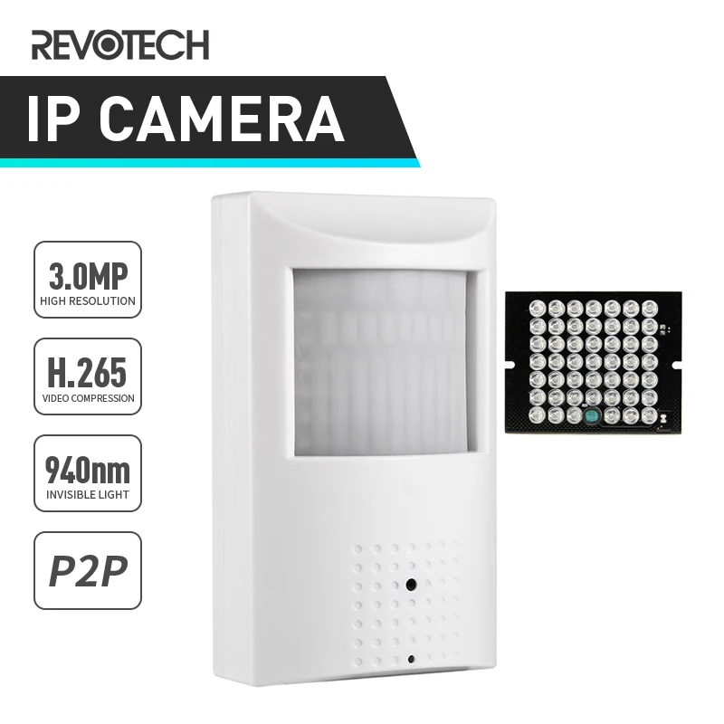 

H.265 3MP 940nm PIR 1296P / 1080P IP Camera Night Vision HD Mini Indoor LED IR Security ONVIF P2P CCTV System Video Surveillance