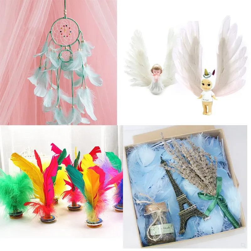 Lucia crafts, 72 шт./лот, случайные цвета, 4-8 см, плавающие перья, гусиные перья, вечерние украшения для дома, ручная работа, материалы H0505