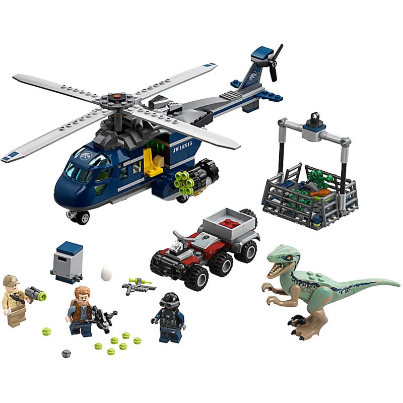 Bela Jurassic World Blue's Helicopter Pursuit Building Kit совместимые Legoings 75928 строительные игрушки