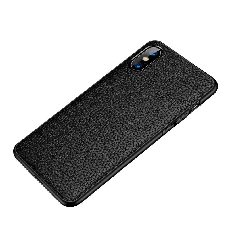 Чехол из натуральной кожи для Iphone XS Max, задняя крышка, антидетонационный Полный протектор, чехол для Iphone XS, кожаный чехол, корпус
