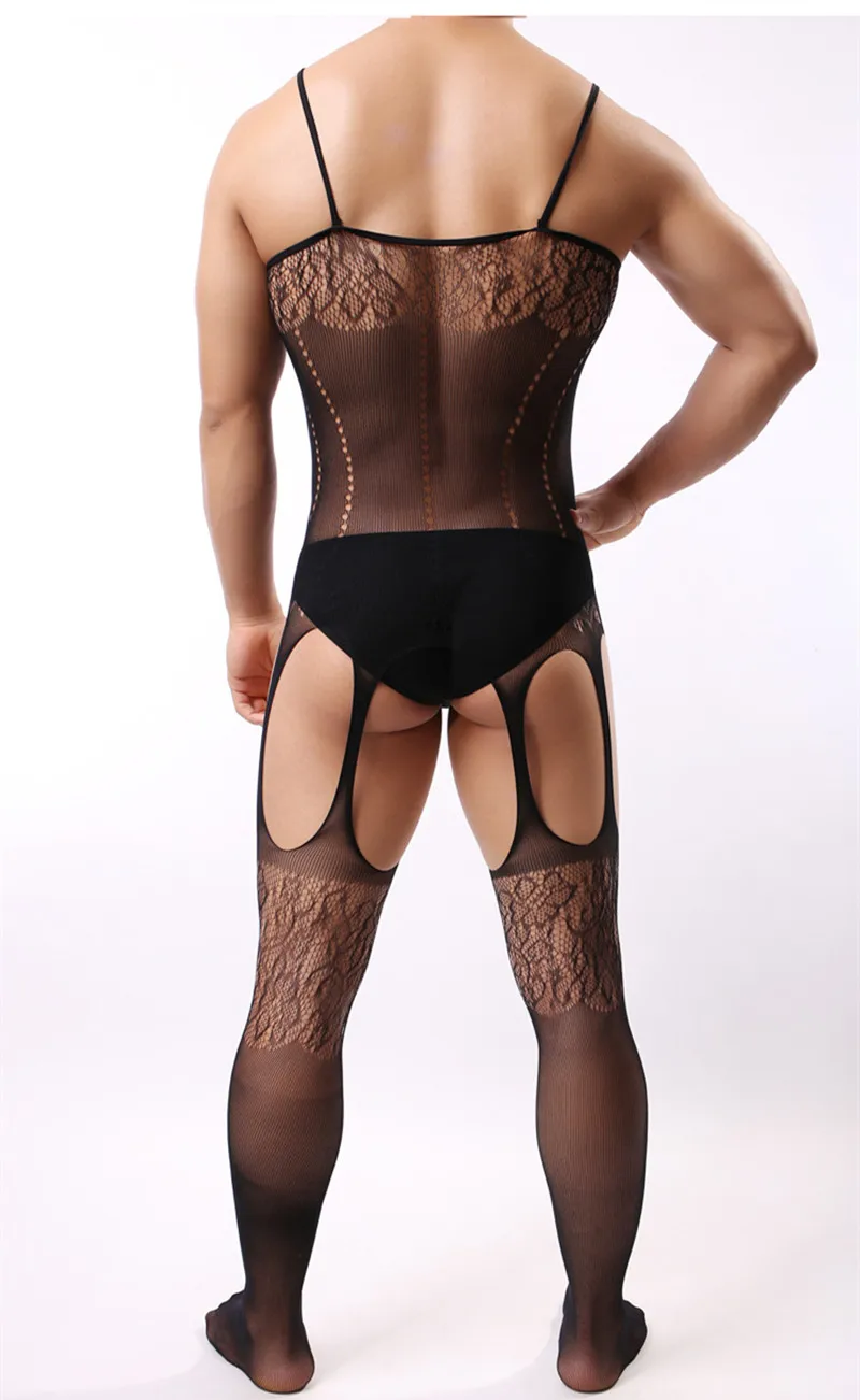 Мужской комбинезон из латекса с вырезом