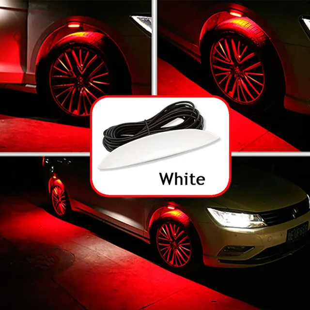 White Red EALEN 1 комплект, Автомобильный светодиодный фонарь на колеса, атмосферная лампа для peugeot 307 206 Volvo XC60 S60 XC90 V70 Lada Grant Granta Vesta Kalina - Испускаемый цвет: White Red