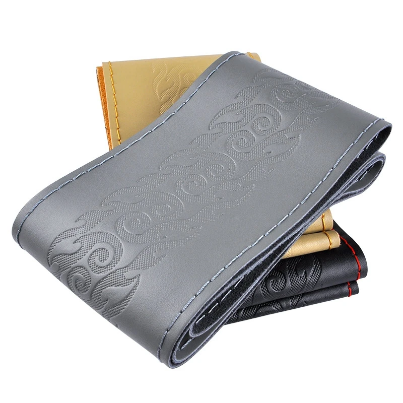 Универсальный 38 см Кожаный чехол рулевого колеса автомобиля для DIY оплетка на руль автомобиля Стайлинг авто аксессуары для интерьера