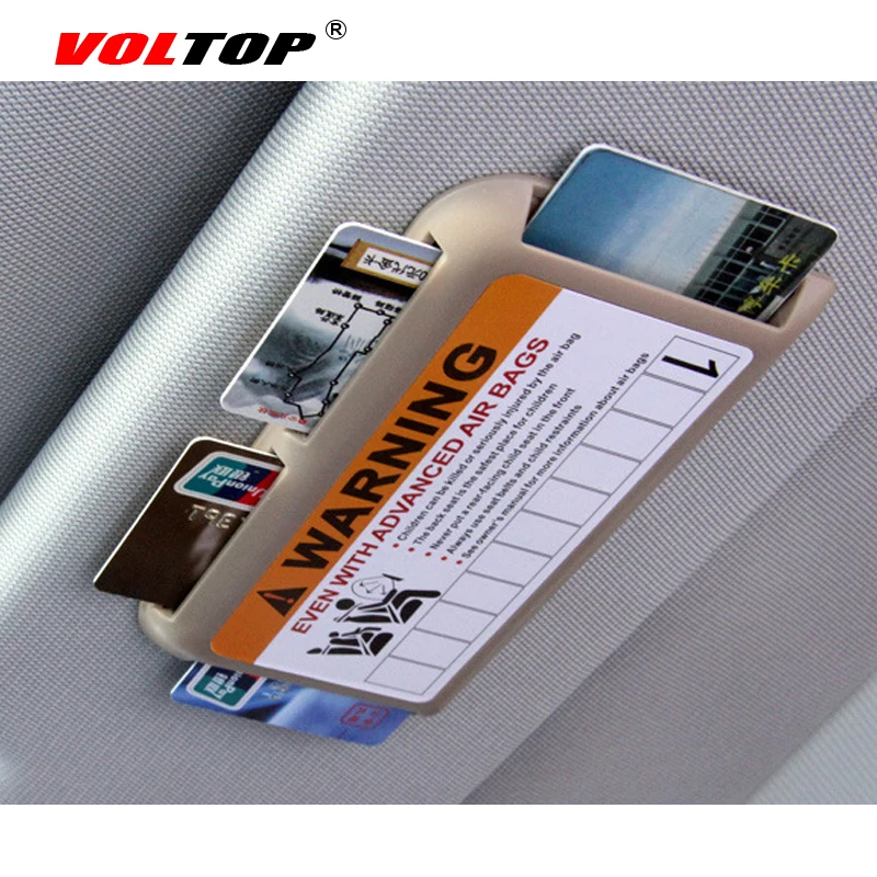 VOLTOP автомобильный козырек от солнца, для карт клип автомобильный украшения шоссе микросхемой чипом микропроцессорные карты ящик для хранения для временной парковочной бренд авто аксессуары для интерьера - Название цвета: Бежевый