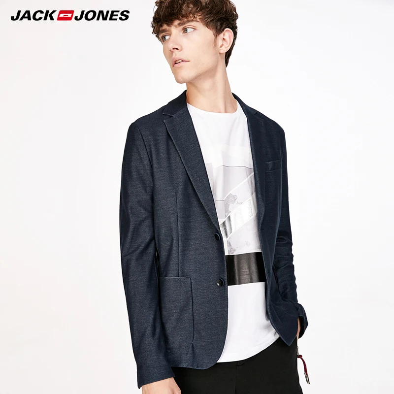 Jack Jones Марка 2018 Новинка мужский пиджак стильный и бизнесный фасон хлопок 59%