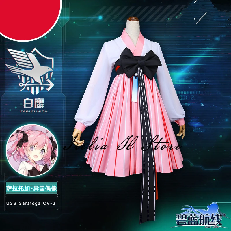 Azur Lane Саратога Косплэй костюм Idol в другой стране платье Женский|Игровые костюмы| |