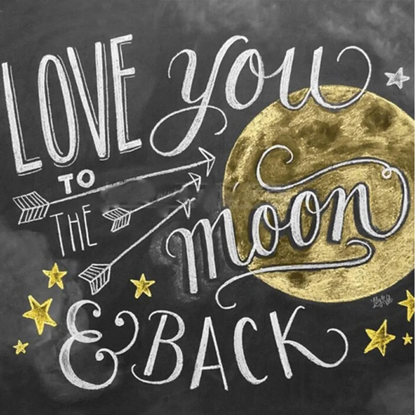 Алмазная 5D Вышивка сделай сам алмазная картина с надписью LOVE you Moon Back вышивка