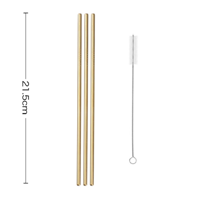 Gold-4pcs 2 шт./4 шт многоразовый металлический соломинки красочные Нержавеющая сталь крепкий Бенди или вертикально соломинка для напитков для кружки+ щетка для очистки - Цвет: Gold-4pcs