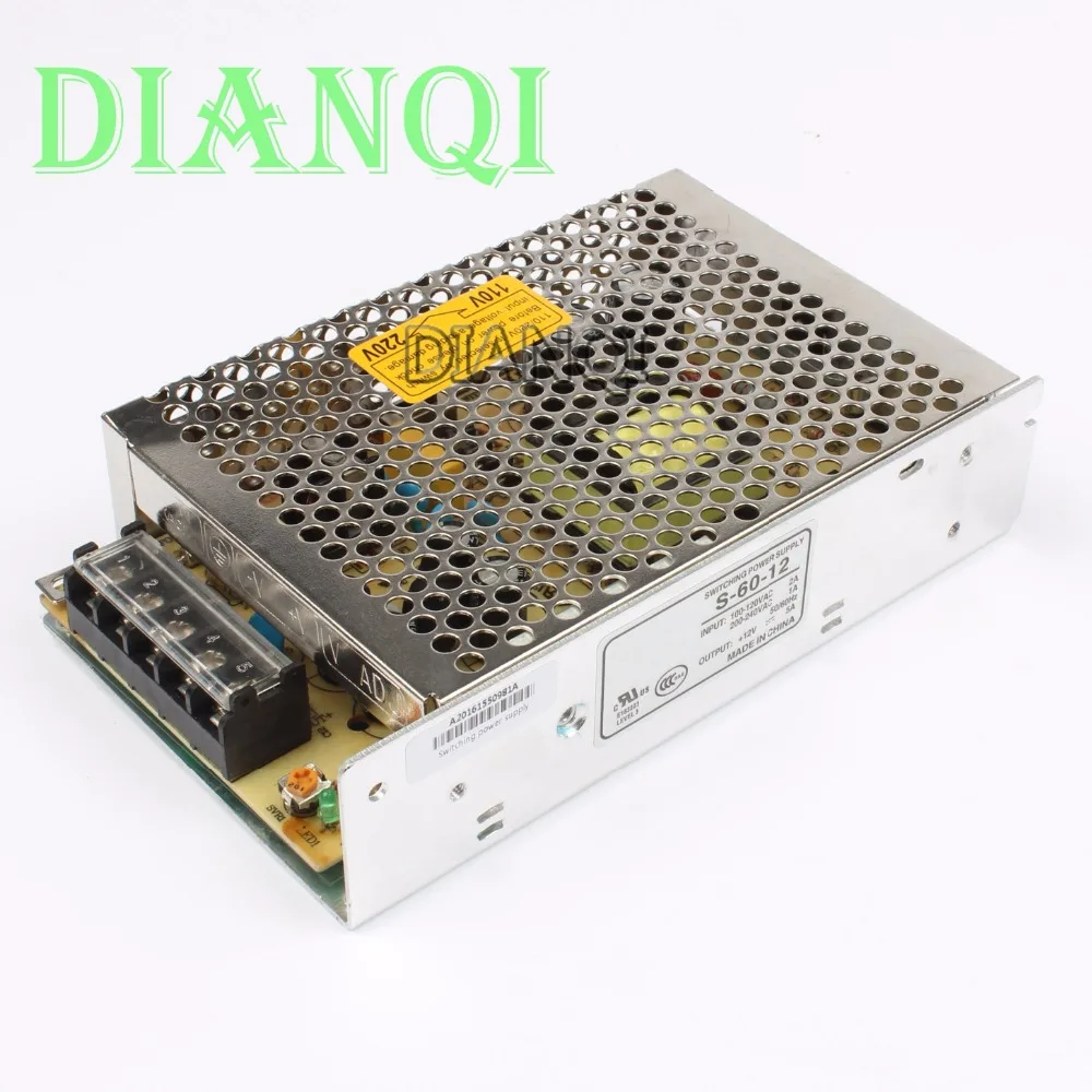 DIANQI power suply 60 Вт 12В 5А ac в dc Блок питания конвертер Высокое качество S-60-12 |