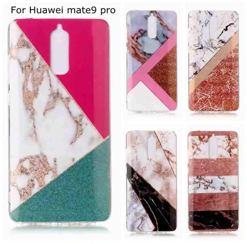 Мраморный чехол с геометрическим рисунком для Huawei P20 LITE HONOR 7C 7X Y9 2018 блестящий
