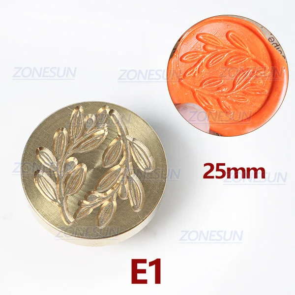 E1 ZONESUN восковая печать штамп растительное уплотнение воск штамп латунные головки с деревянной ручкой винтажный воск, оформленный в стиле ретро штамп для приглашений - Цвет: E1