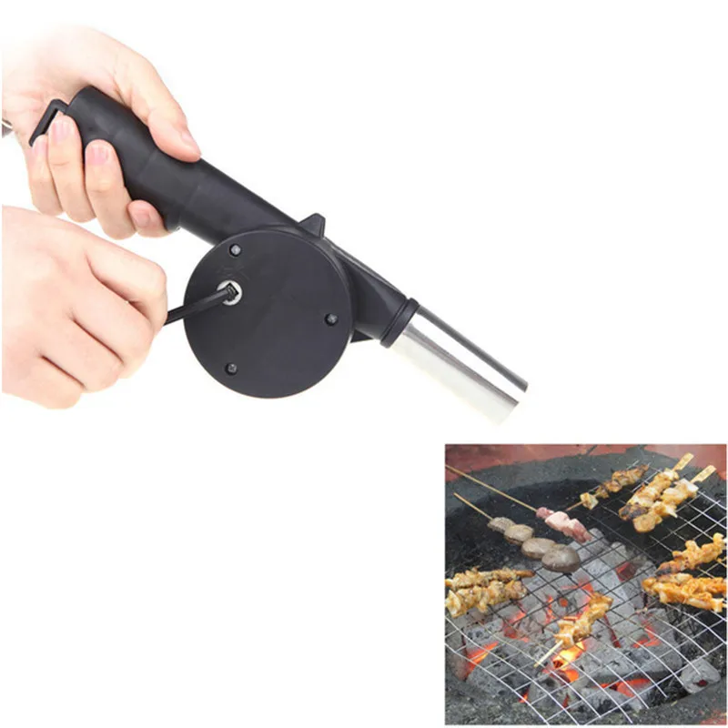 Outdoor BBQ Hand Crank Powered Fan Air Blower for Picnic Barbecue Fire Outdoor Camping Equipment