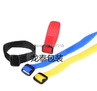 25pcs 2cm x 30cm reusable magic tape cable ties nylon strap with plastic button hook loop tape with buckle for computer wires