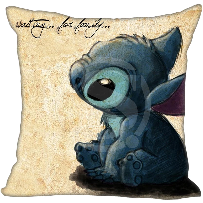 Топ с рисунком Лило и Стич поцелуй на заказ Наволочка молнии 16x16 дюймов