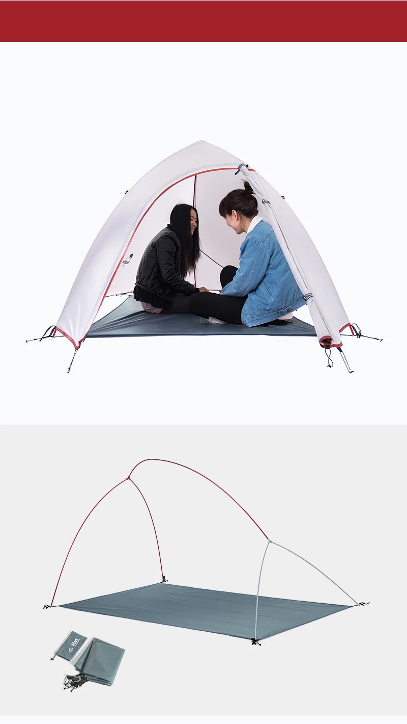 CloudUp Модернизированный 2 человек NatureHike палатка 20D силиконовая ткань двухслойная палатка для кемпинга легкая NH17T001-T