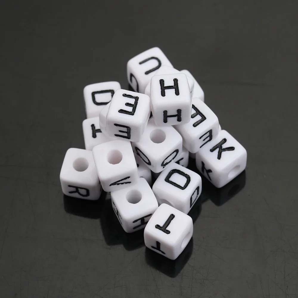 DoreenBeads смешанный Алфавит/буквы кубические бусины 10x10 мм(3/"), продается в пакете 100(B17876), yiwu