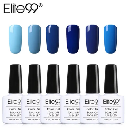 set003 Elite99 белый флакон 10 мл голубой Гель-лак для ногтей 6 шт./лот Гель-лак для ногтей УФ светодиодный полуперманентный Гель-лак - Цвет: set003