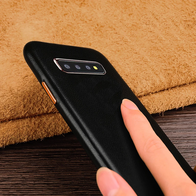 Чехол для Samsung S10 Plus роскошный тонкий мягкий чехол из натуральной овечьей кожи