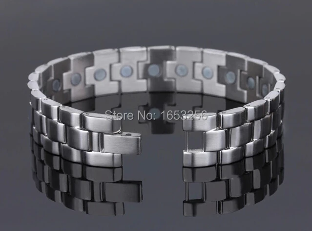 

For Husband Good Gifts Men Pure stainless steel Jewelry Magnetic Therapy health care bangle 15mm 8.66''