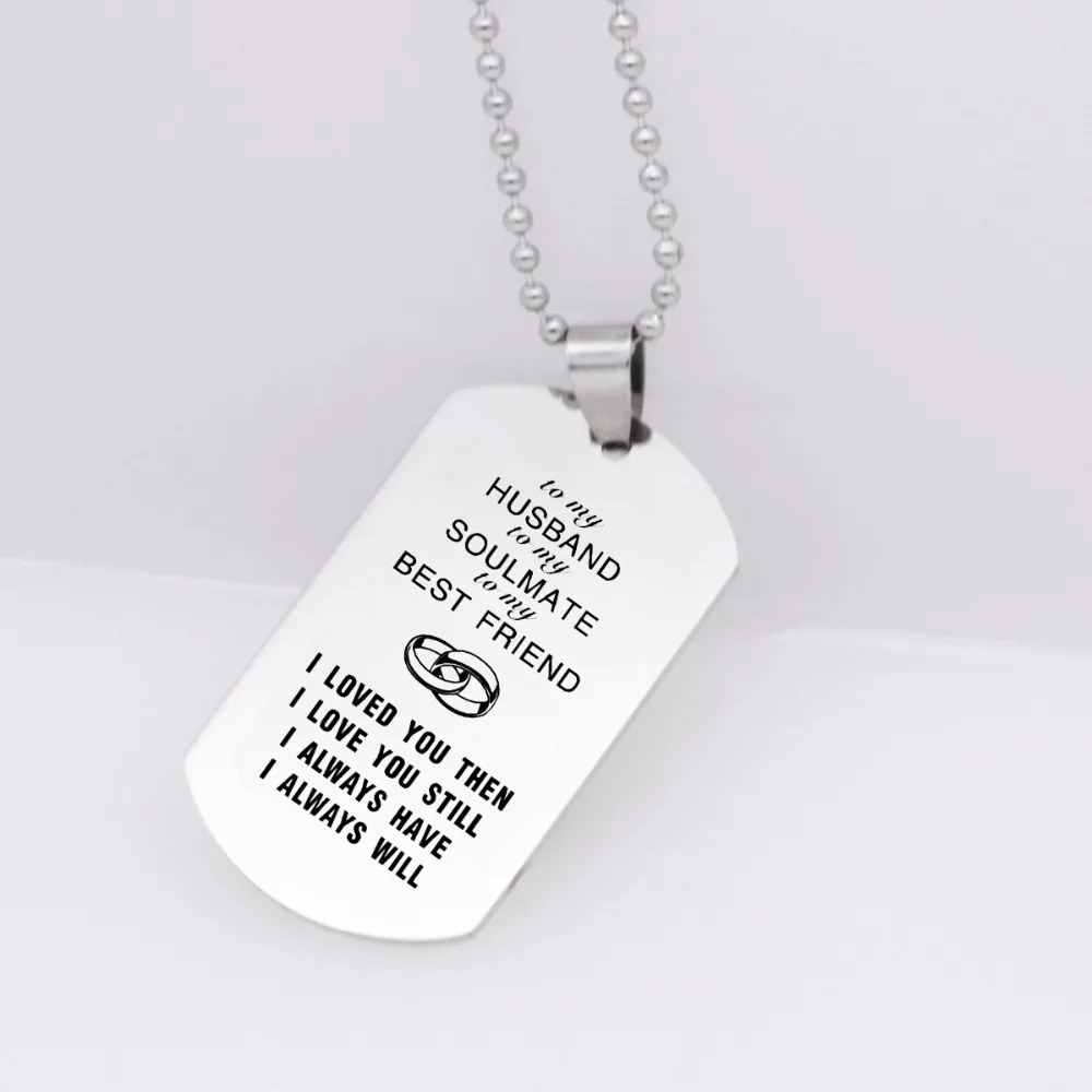 Новинка 316L Подвеска из нержавеющей стали ожерелье для моего мужа собачья бирка