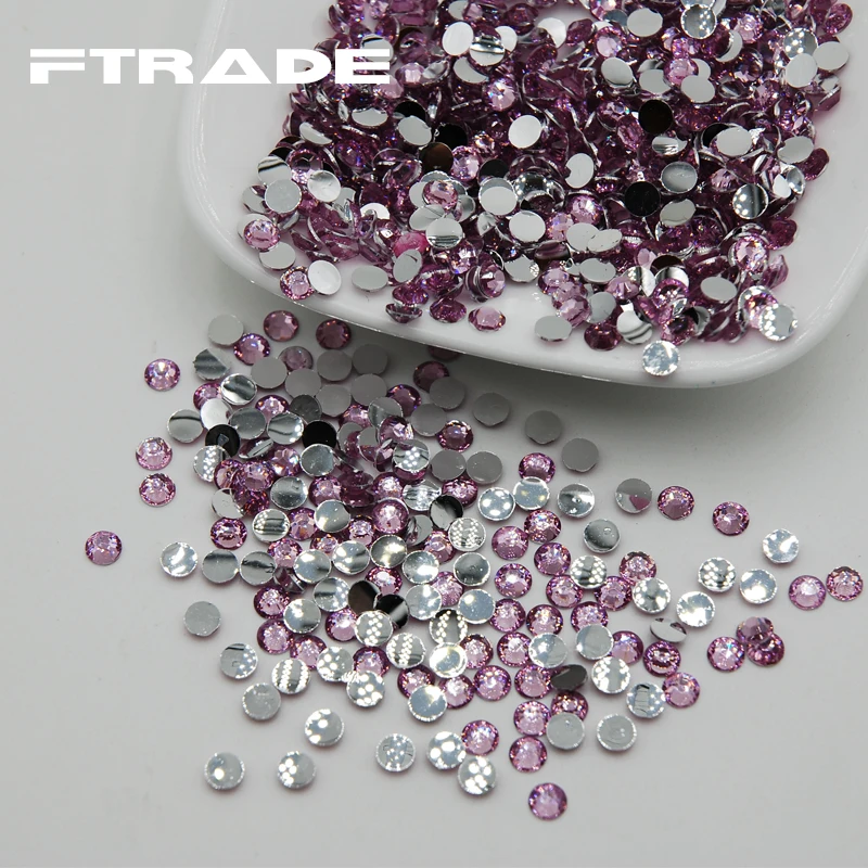 5000 шт. 5 мм SS20 светильник-розовые акриловые камни с плоской задней стороной