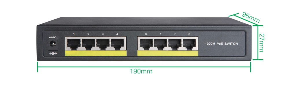TS8208-4P 4 порт полный гигабитный коммутатор POE Switch, 4 PoE порта, 8 портов 10/100/1000 м переключатель ieee802.3af/at