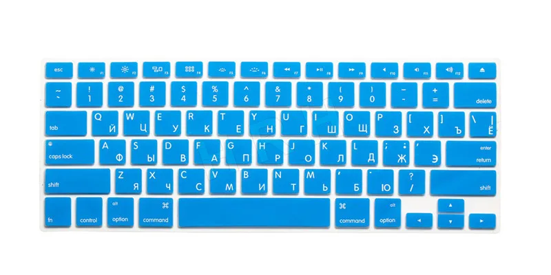 Turquoise HRH тонкая защитная пленка для клавиатуры США и России для Macbook Air Pro retina 1" 15" 1" чехол для ноутбука Mac book 13 15 гелевый Чехол - Цвет: Turquoise