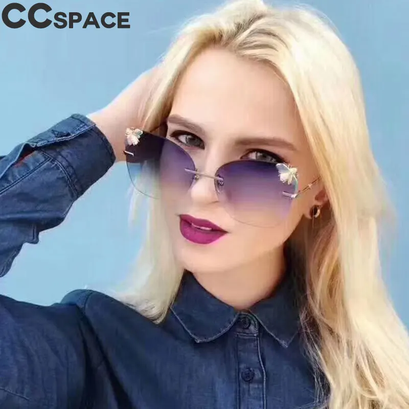 47213 пчела солнцезащитные очки мужские и женские модные без оправы квадратные