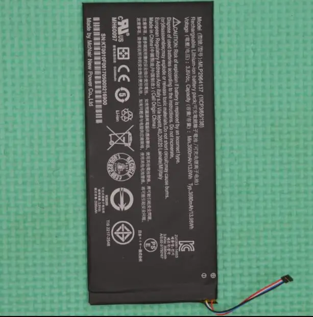 Новый оригинальный аккумулятор для планшета ACER Iconia One 7 B1 730 A1402 MLP2964137 3165142P 3 8 V