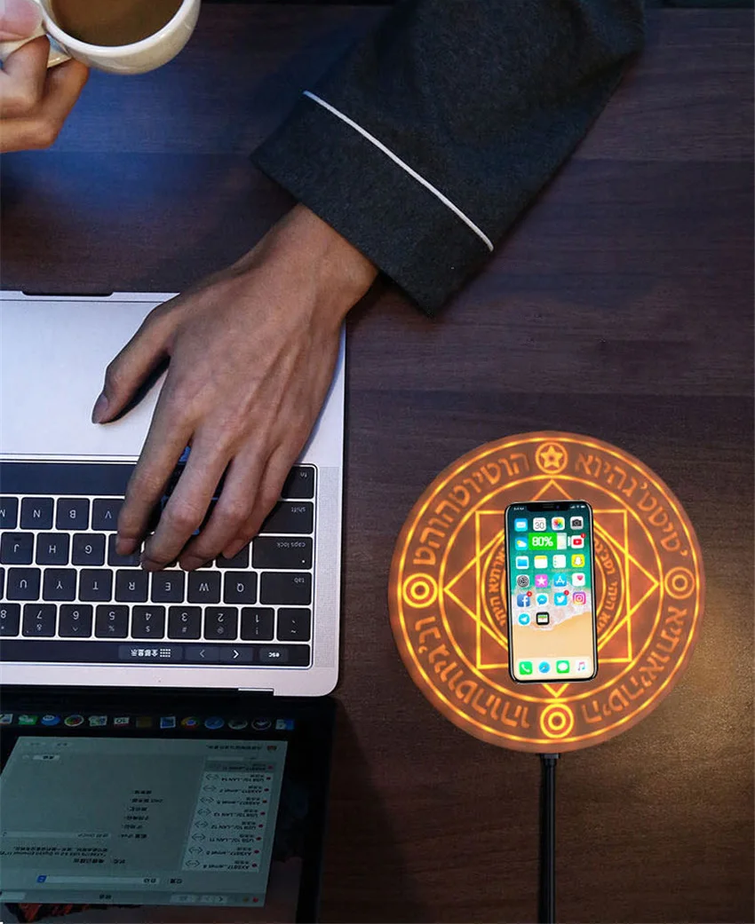 Универсальное беспроводное зарядное устройство Magic Circle 10 Вт быстрая Беспроводная зарядная подставка для iPhone XS Max X 8 samsung Xiaomi Redmi huawei