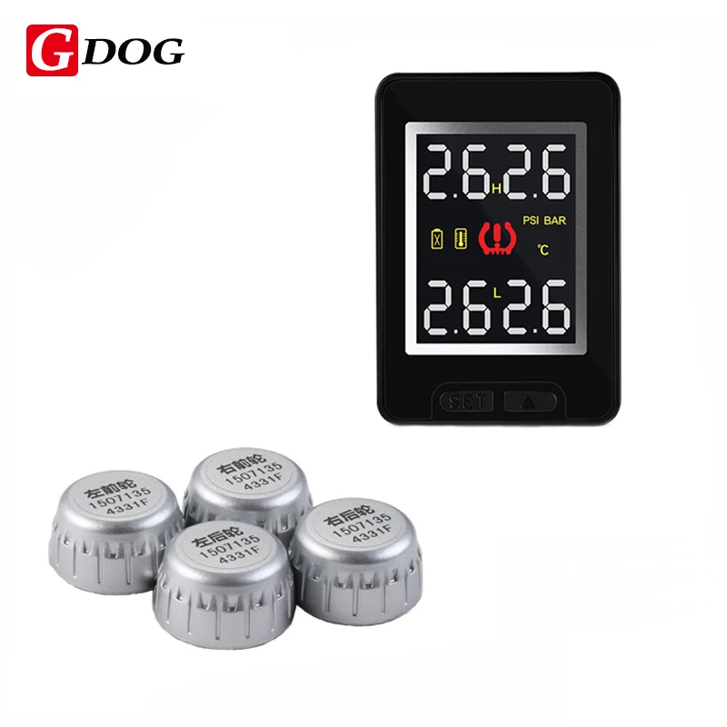 TPMS стиль кнопки Беспроводной сигнализации давления с 4 Внешний датчик контроля