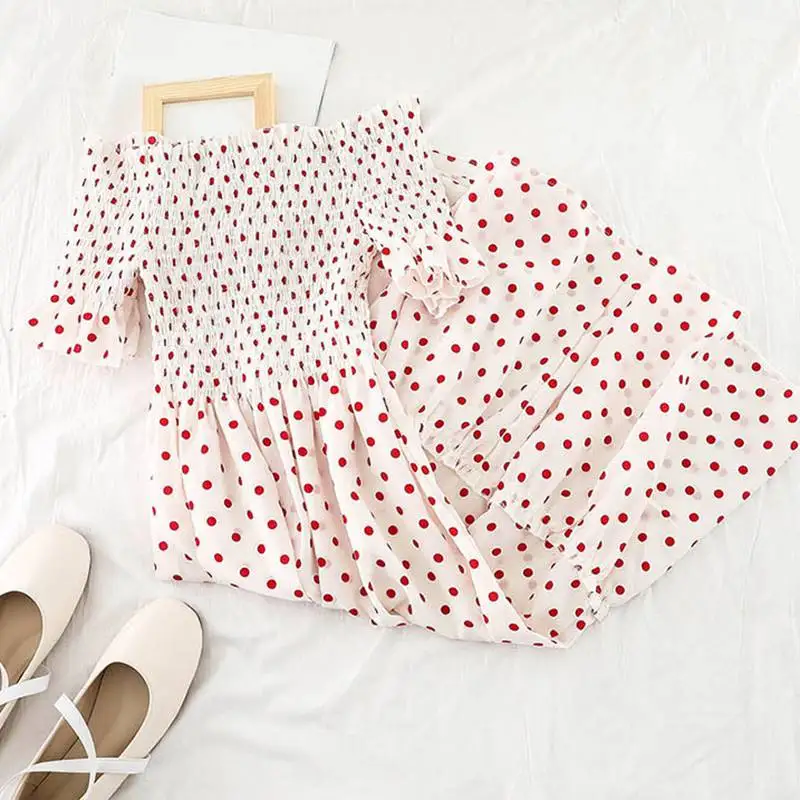 Mferlier женское платье с открытыми плечами деревянными ушками вырезом лодочкой