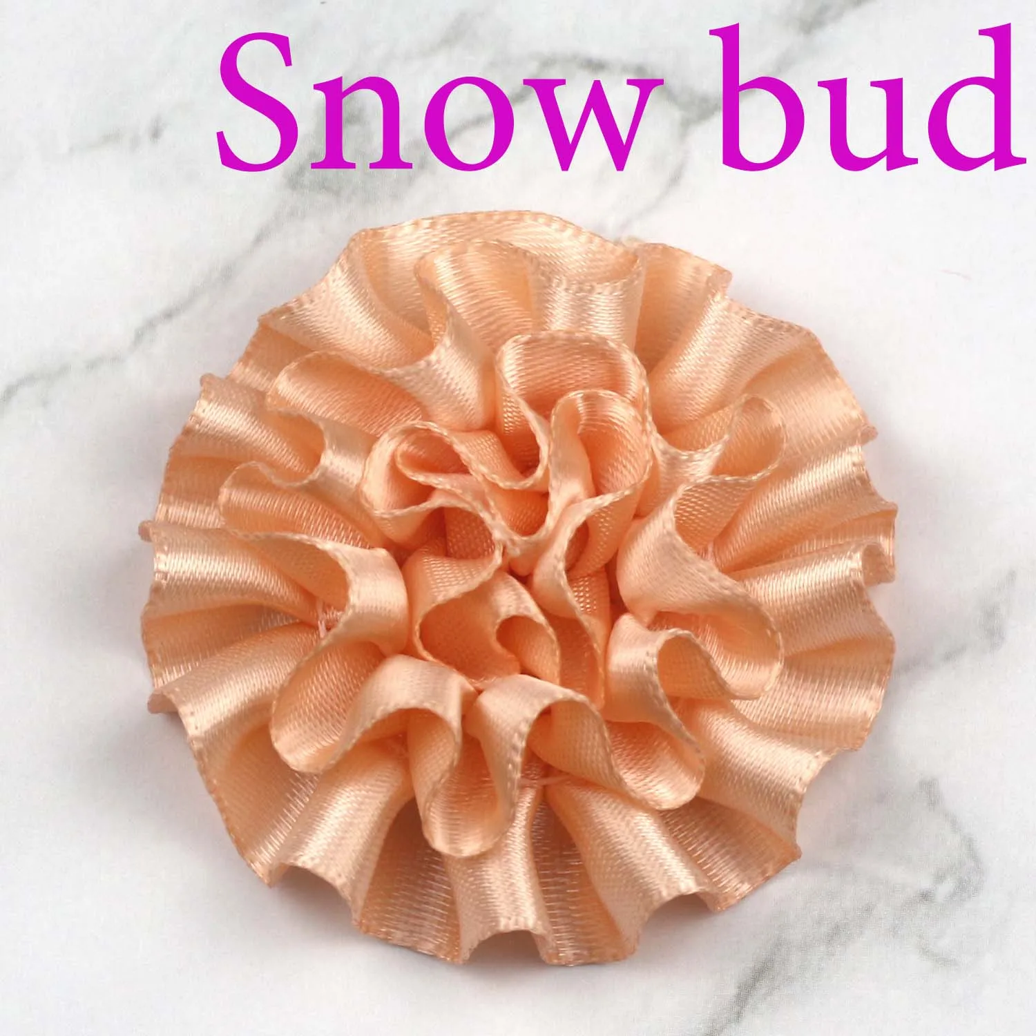 snow bud 10-100 шт " атласная лента цветы пиона Аппликации/ремесло/Свадебные украшения DIY для пошива швейных изделий принадлежности DIY повязка на голову 5x5 см - Цвет: snow bud